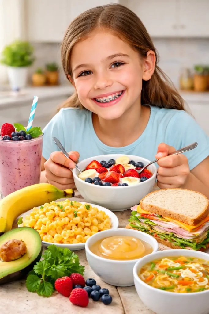 Braces-friendly snacks and a bright smile