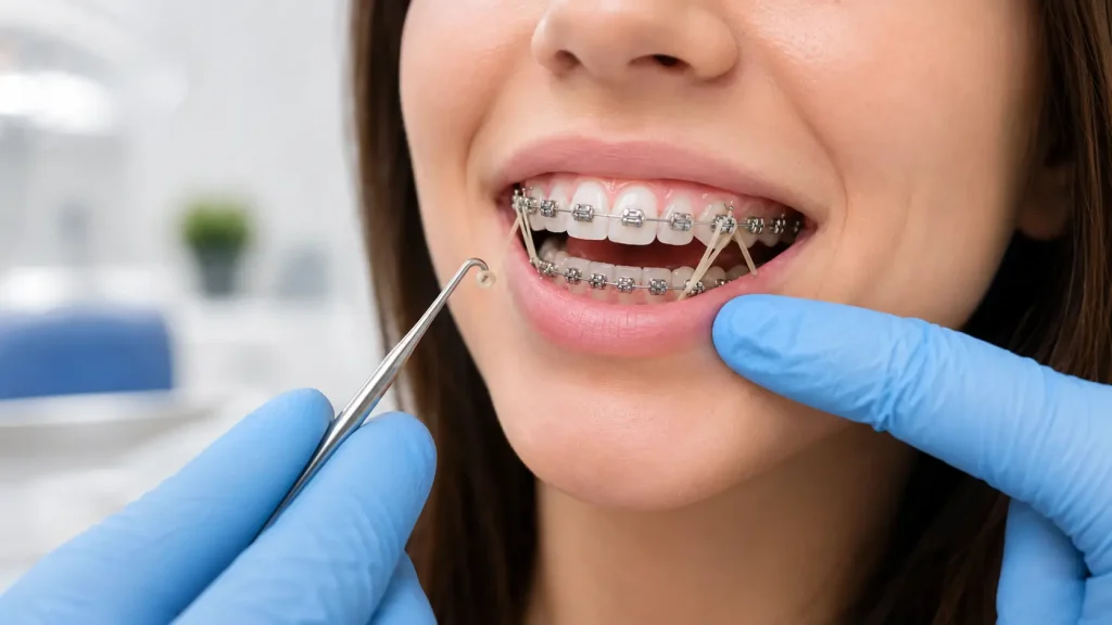 Orthodontic adjustment in progress