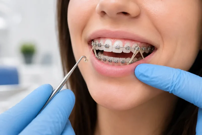 Orthodontic adjustment in progress