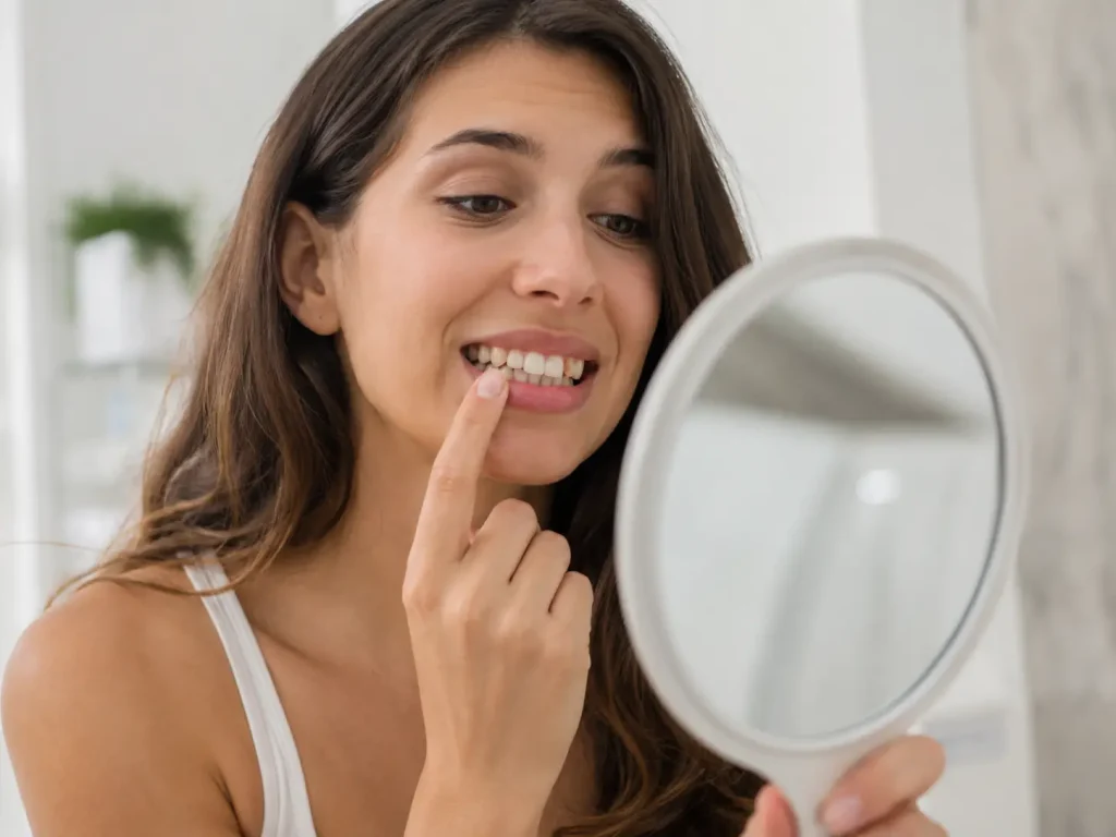 Personal dental check in soft light